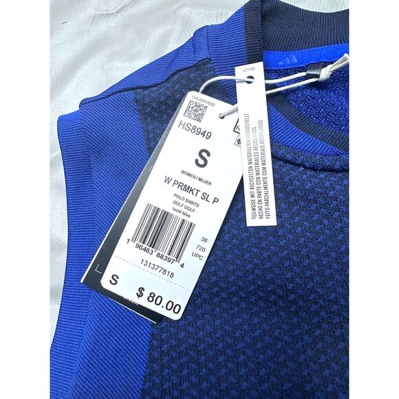 Adidas Women Small Ultimate 365 Tour Prime Knit Sleeveless Lucid Blue Golf shirt - Picture 7 of 9